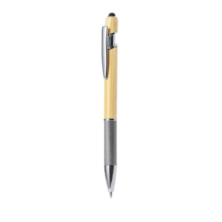 Stylet Éco-responsable Multifonction Bille Filipo Matières : bambou Couleurs : gris personnalisable avec votre logo
