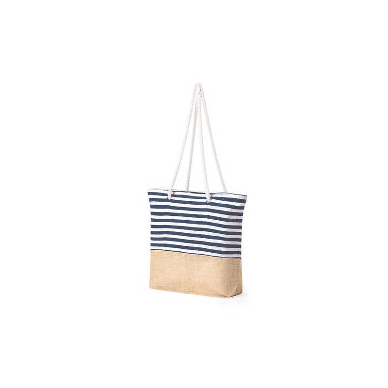 Sac Unique Publicitaire en Coton et Jute Ivyx Matières : coton Couleurs : bleu marine cadeau entreprise pas cher