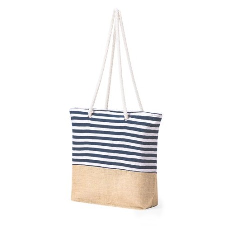 Sac Unique Publicitaire en Coton et Jute Ivyx Matières : coton Couleurs : bleu marine cadeau entreprise pas cher
