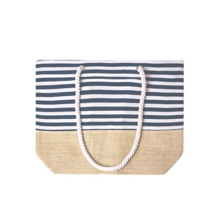 Sac Unique Publicitaire en Coton et Jute Ivyx Matières : coton Couleurs : bleu marine goodies publicitaire événementiel
