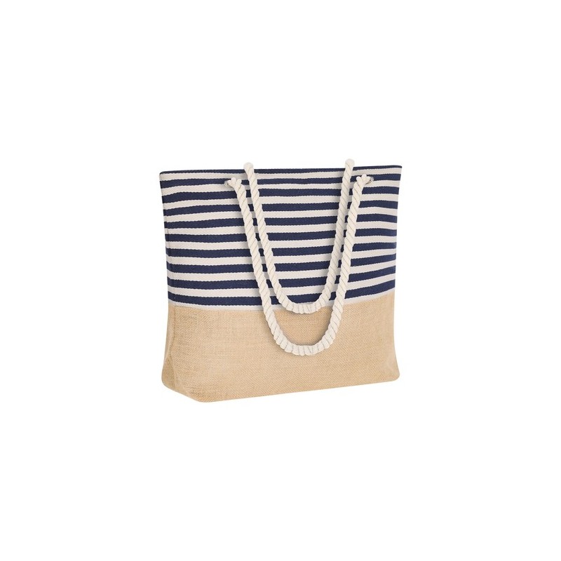 Sac Unique Publicitaire en Coton et Jute Ivyx Matières : coton Couleurs : bleu marine impression haute définition