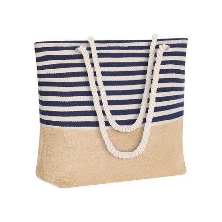 Sac Unique Publicitaire en Coton et Jute Ivyx Matières : coton Couleurs : bleu marine impression haute définition