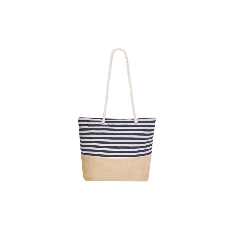Sac Unique Publicitaire en Coton et Jute Ivyx Matières : coton Couleurs : bleu marine marquage laser ultra précis