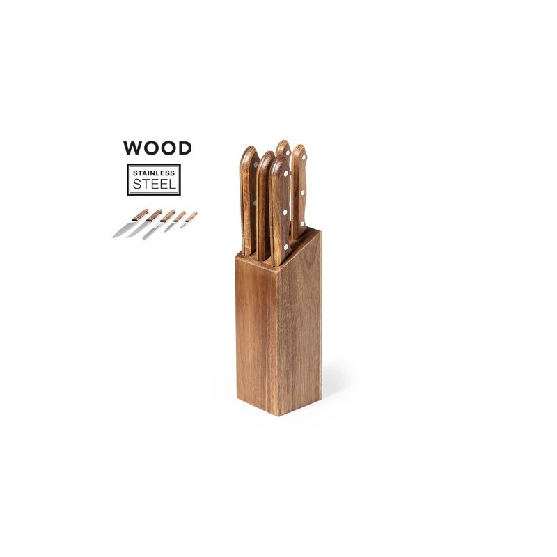 Set de Couteaux Personnalisés Premium Wheeler Matières : bois