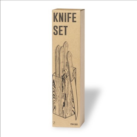 Set de Couteaux Personnalisés Premium Wheeler Matières : bois marquage laser ultra précis