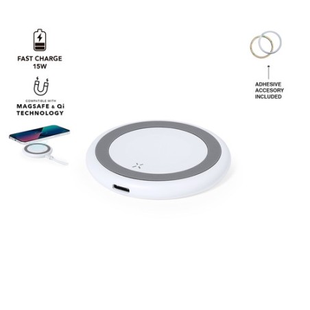 Chargeur sans fil Personnalisé - Joyce Couleurs : blanc personnalisable avec votre logo