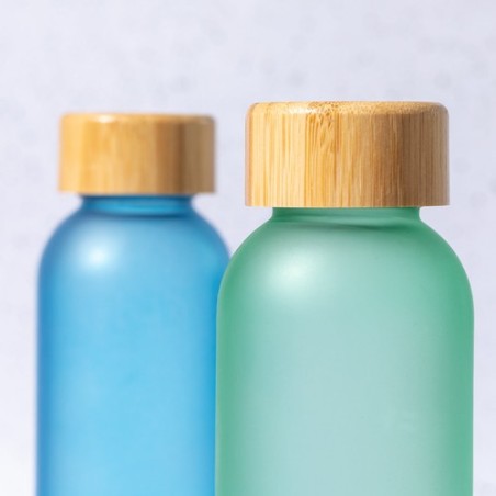 Bouteille Éco-responsable Personnalisée Bidon Eskay Matières : bambou Couleurs : blanc marquage laser ultra précis