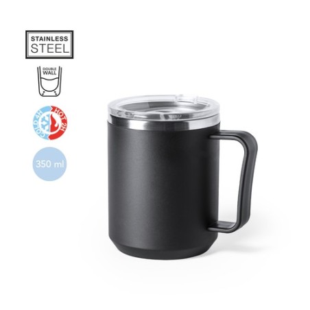Tasse Isotherme Thermique Personnalisée Tikam Matières : acier inoxydable Couleurs : gris objet promotionnel éco-responsable