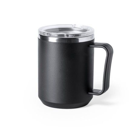 Tasse Isotherme Thermique Personnalisée Tikam Matières : acier inoxydable Couleurs : noir goodies publicitaire événementiel