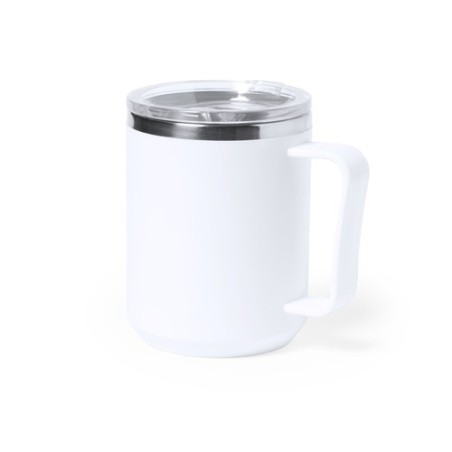 Tasse Isotherme Thermique Personnalisée Tikam Matières : acier inoxydable Couleurs : blanc cadeau entreprise pas cher
