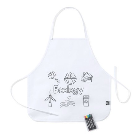 Tablier Éco-responsable Personnalisé Idéal pour Colorier - Mayfil Matières : PET recyclé Couleurs : blanc