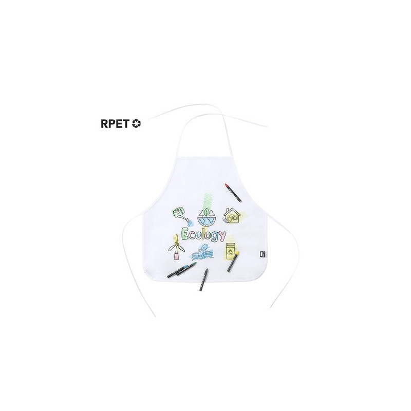 Tablier Éco-responsable Personnalisé Idéal pour Colorier - Mayfil Matières : PET recyclé Couleurs : blanc personnalisable avec v