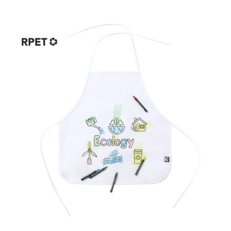 Tablier Éco-responsable Personnalisé Idéal pour Colorier - Mayfil Matières : PET recyclé Couleurs : blanc personnalisable avec v
