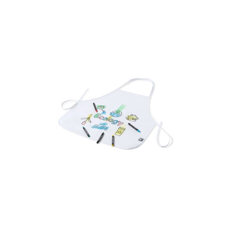 Tablier Éco-responsable Personnalisé Idéal pour Colorier - Mayfil Matières : PET recyclé Couleurs : blanc cadeau entreprise pas 