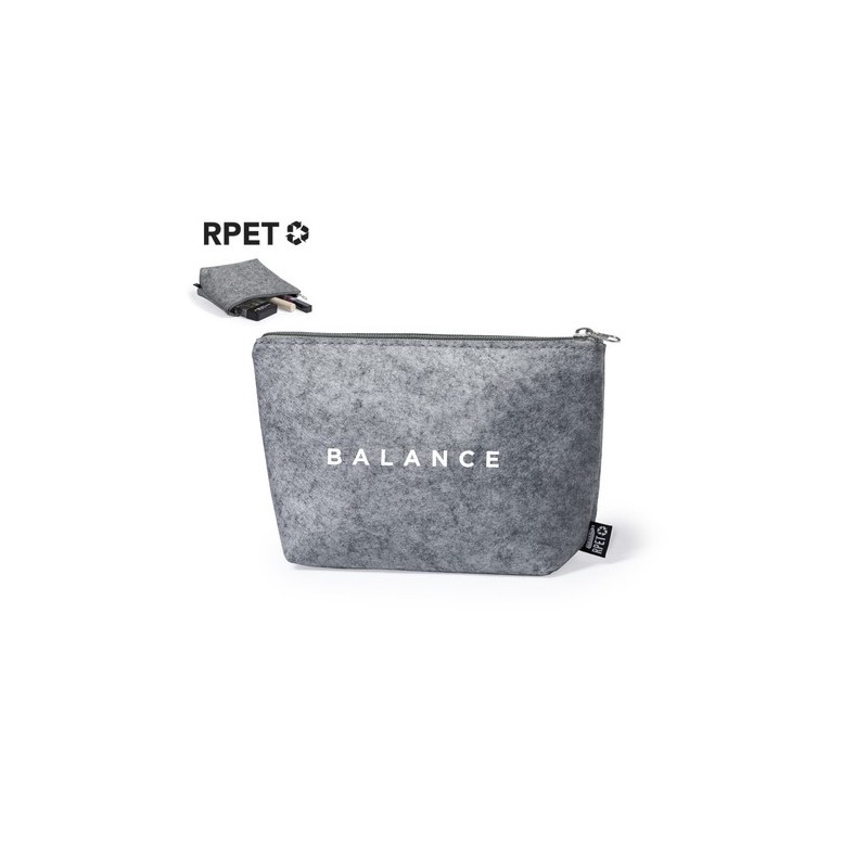 Nécessaire Éco-responsable Personnalisé - Trousse de Toilette Ramsek pas cher Matières : PET recyclé Couleurs : gris personnalis