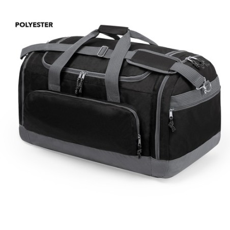 Sac de Sport Durable Personnalisé Melbor Matières : polyester Couleurs : noir marquage laser ultra précis