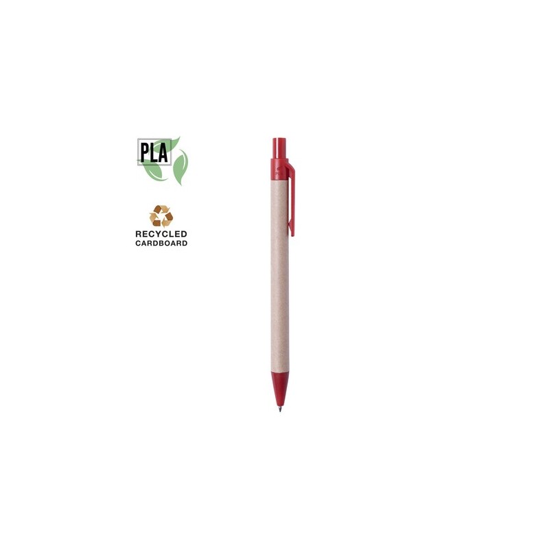 Stylo Éco-responsable Personnalisé Cadeau d'Entreprise - Vatum Matières : carton recyclé Couleurs : rouge accessoire événementie