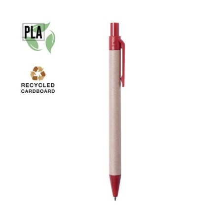 Stylo Éco-responsable Personnalisé Cadeau d'Entreprise - Vatum Matières : carton recyclé Couleurs : rouge accessoire événementie