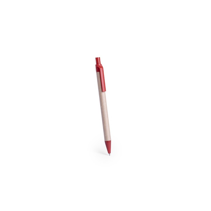 Stylo Éco-responsable Personnalisé Cadeau d'Entreprise - Vatum Matières : carton recyclé Couleurs : rouge marquage couleur éclat