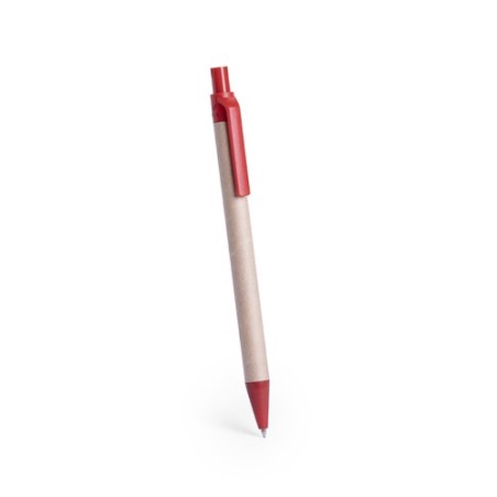 Stylo Éco-responsable Personnalisé Cadeau d'Entreprise - Vatum Matières : carton recyclé Couleurs : rouge marquage couleur éclat