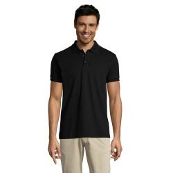 Polo personnalisé homme en polycoton 200g - PRIME MEN Matières : PET Taille textile : XL Couleurs : noir cadeau affaires élégant