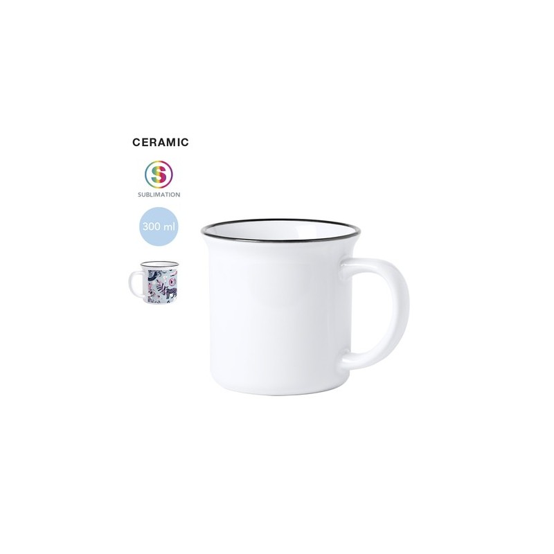 Tasse personnalisable de sublimation unique - Gover Matières : céramique Couleurs : bleu marquage laser ultra précis