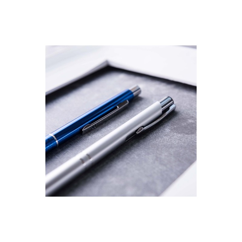 Stylo Bille Personnalisé Trocum Matières : aluminium Couleurs : gris goodies publicitaire événementiel