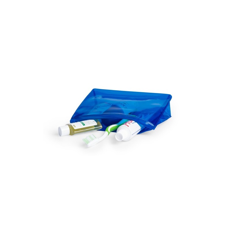Nécessaire Pratique Élégante Personnalisé - Iriam Matières : PVC Couleurs : bleu marquage couleur éclatante