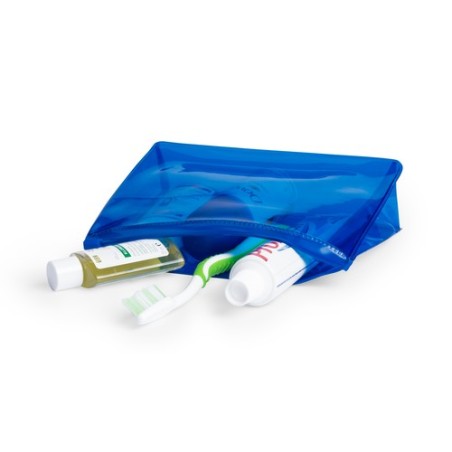 Nécessaire Pratique Élégante Personnalisé - Iriam Matières : PVC Couleurs : bleu marquage couleur éclatante