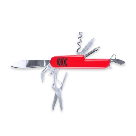Canif Multi-Usages Multifonction Personnalisé Shakon Matières : acier inoxydable Couleurs : rouge personnalisable avec votre log
