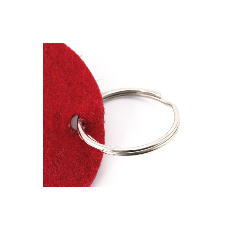 Porte-Clés Personnalisable - Nicles Matières : feutrine Couleurs : rouge cadeau affaires élégant