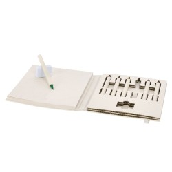Set  personnalisé pas cher Nakels Couleurs : blanc Matières : carton de lait recyclé cadeau entreprise pas cher