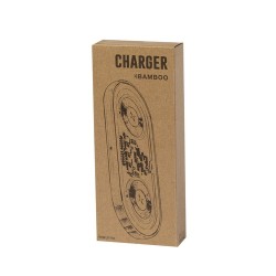 Chargeur Double Sans Fil Personnalisé 15W Layerit Matières : bambou marquage laser ultra précis