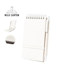 Cahier Éco-responsable Publicitaire Heiwor Matières : carton de lait recyclé
