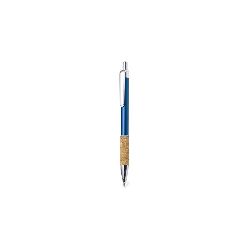 Stylo Bille Éco-responsable Personnalisable de Zenet Matières : liège Couleurs : blanc marquage couleur éclatante