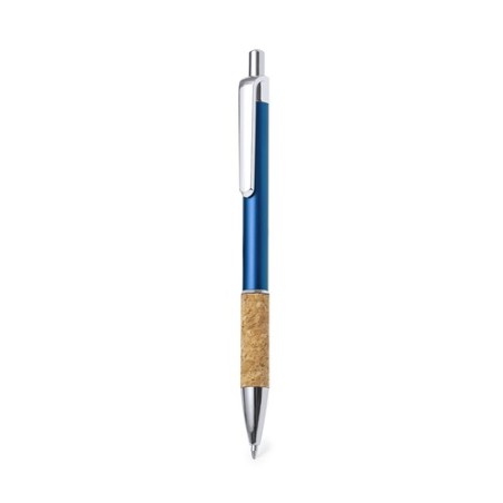 Stylo Bille Éco-responsable Personnalisable de Zenet Matières : liège Couleurs : blanc marquage couleur éclatante