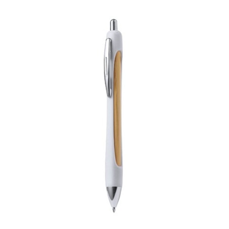 Stylo Éco-responsable Personnalisé Storm Matières : bambou Couleurs : blanc impression haute définition
