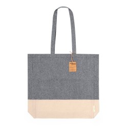 Sac Éco-responsable en Coton Recyclé Publicitaire Kauna Matières : coton recyclé Couleurs : noir cadeau entreprise pas cher
