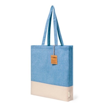 Sac Éco-responsable en Coton Recyclé Publicitaire Kauna Matières : coton recyclé Couleurs : noir cadeau affaires élégant