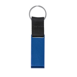 Porte-Clés Personnalisé en Aluminium Recyclé Support Fique Matières : aluminium recyclé  Couleurs : bleu impression haute défini