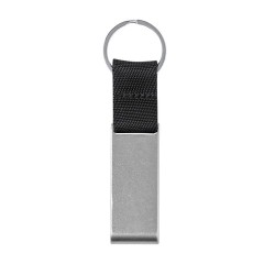 Porte-Clés Personnalisé en Aluminium Recyclé Support Fique Matières : aluminium recyclé  Couleurs : noir impression haute défini