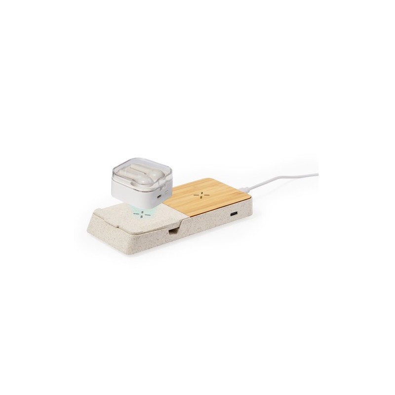 Chargeur Éco-responsable et Pratique Sans Fil Personnalisé Barichen Matières : ABS Couleurs : naturel impression haute définitio