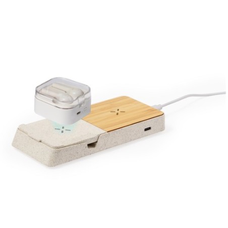 Chargeur Éco-responsable et Pratique Sans Fil Personnalisé Barichen Matières : ABS Couleurs : naturel impression haute définitio