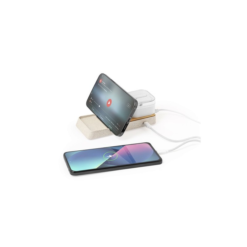 Chargeur Éco-responsable et Pratique Sans Fil Personnalisé Barichen Matières : ABS Couleurs : naturel objet promotionnel éco-res