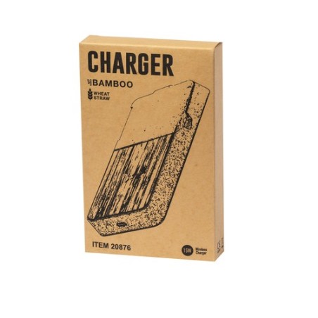 Chargeur Éco-responsable et Pratique Sans Fil Personnalisé Barichen Matières : ABS Couleurs : naturel personnalisation rapide en