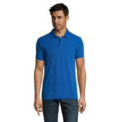 Polo personnalisé homme en polycoton 200g - PRIME MEN Matières : PET Taille textile : L Couleurs : bleu royal marquage laser ult