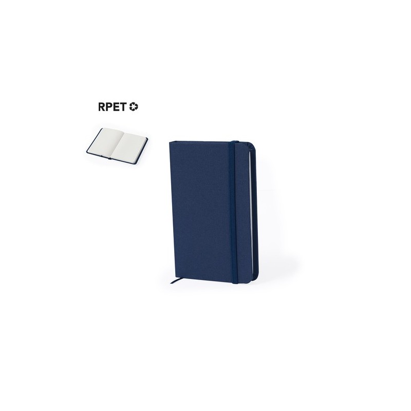 Bloc-Notes Éco-responsable Personnalisé - Pushkin Matières : PET recyclé Couleurs : gris marquage laser ultra précis