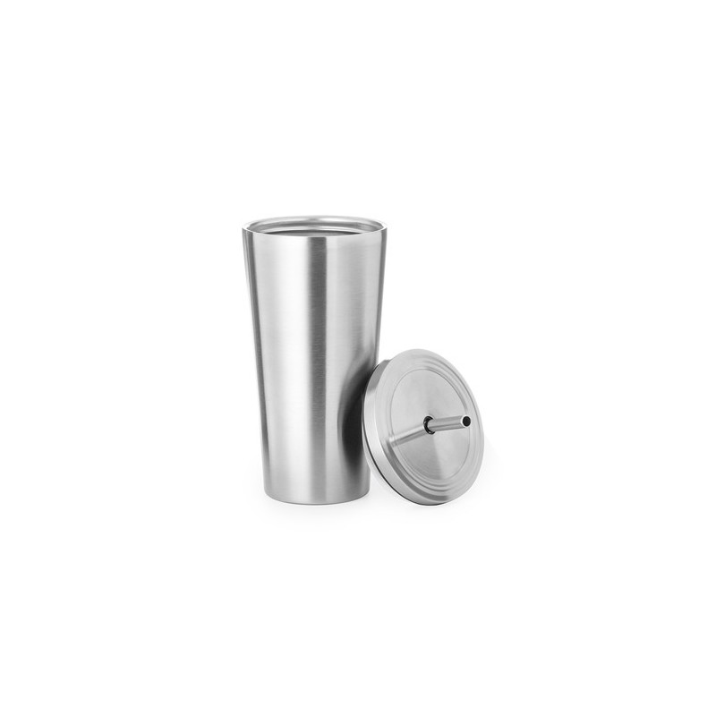 Mug Isotherme Personnalisé Éco-responsable - Verre Thermique Moder pas cher Matières : acier inoxydable Couleurs : argenté