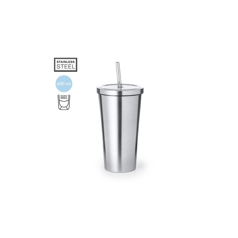 Mug Isotherme Personnalisé Éco-responsable - Verre Thermique Moder pas cher Matières : acier inoxydable Couleurs : argenté perso