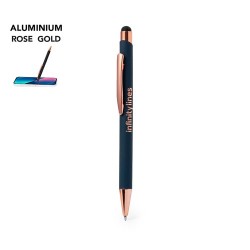 Stylet Bille Multifonction Personnalisé Taulf Matières : caoutchouc Couleurs : bleu marine impression haute définition